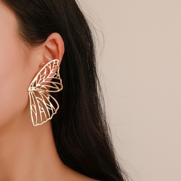 Stunning Boho Oversized Butterfly Wing Earrings - Picture 5 of 16
